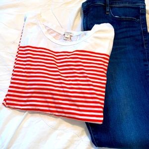 J. CREW red-and-white stripe tee